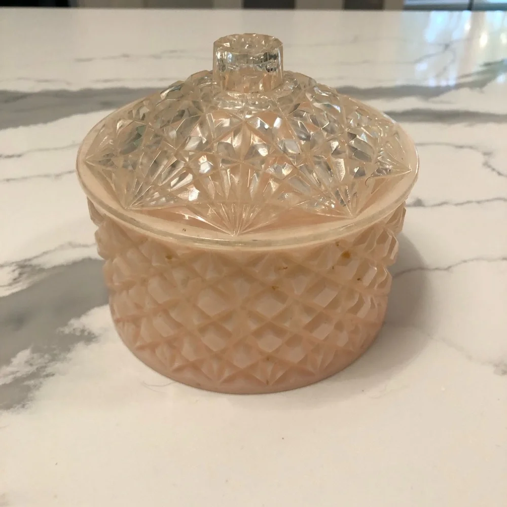 Vintage Starburst Atomic MCM Vanity Tissue Box and Lidded Powder Puff Container